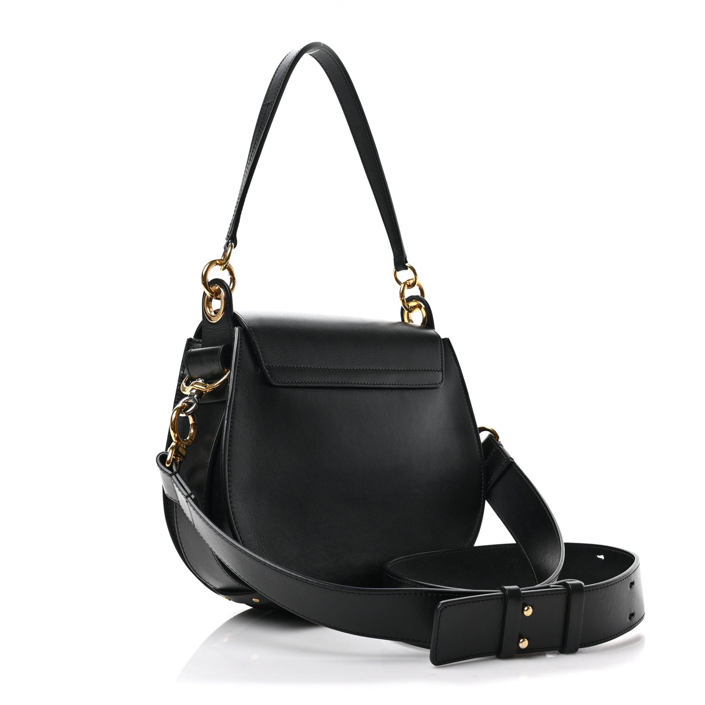 Calfskin Suede Large Tess Bag Black