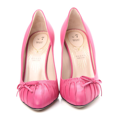 Gucci Nappa Bow High Heel Pumps 35 Bright Fuxia 5 of 11