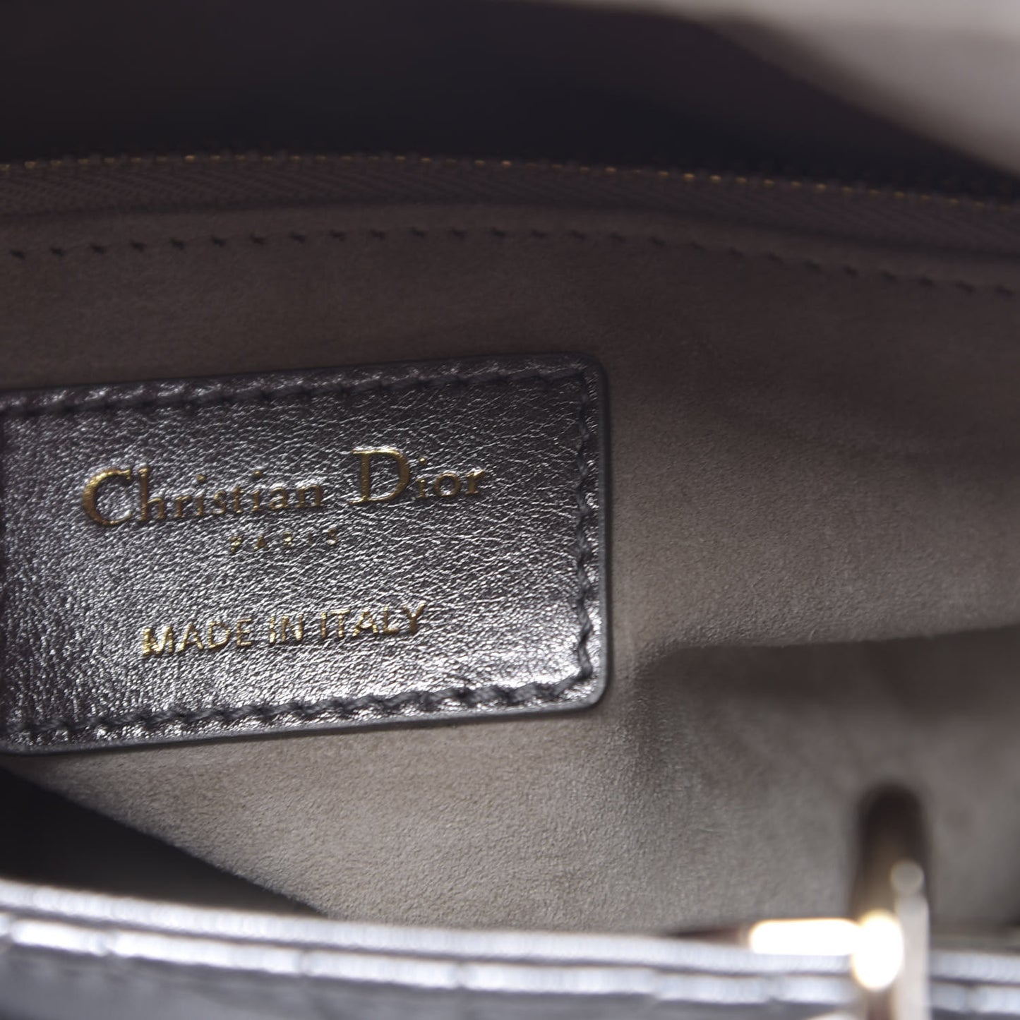 Metallic Calfskin Cannage My ABCDior Lady Dior Steel Grey