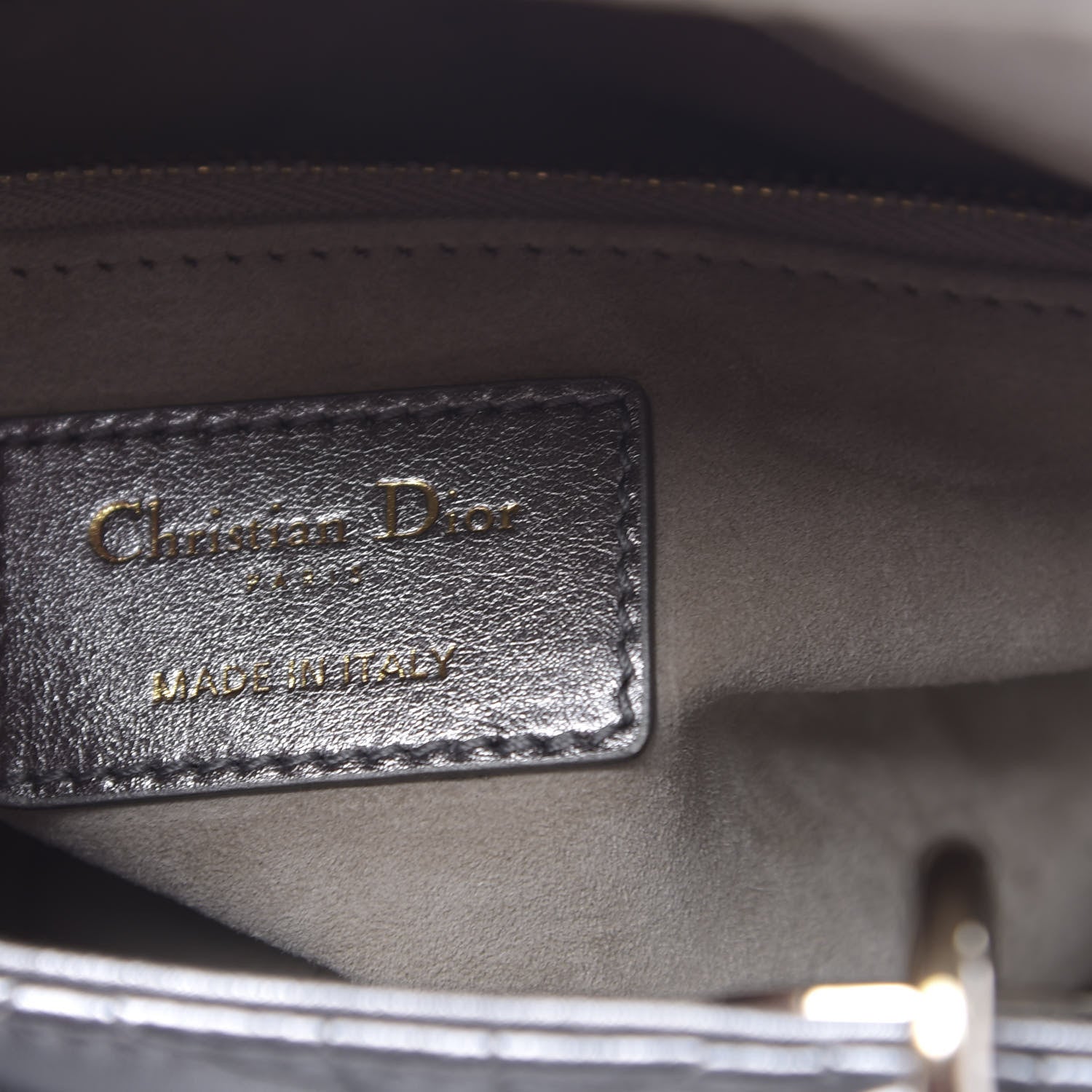 Christian Dior Metallic Calfskin Cannage My ABCDior Lady Dior Steel Grey 5 of 16