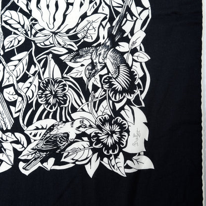 Hermes Cashmere Silk Jungle Love Tattoo Shawl 140 Bleu Black White 5 of 7