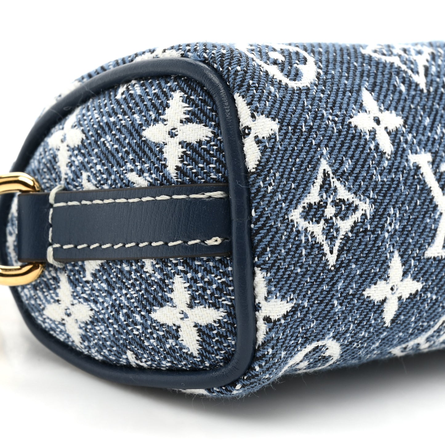 Denim Monogram Jacquard Micro Speedy Bag Charm Bleu