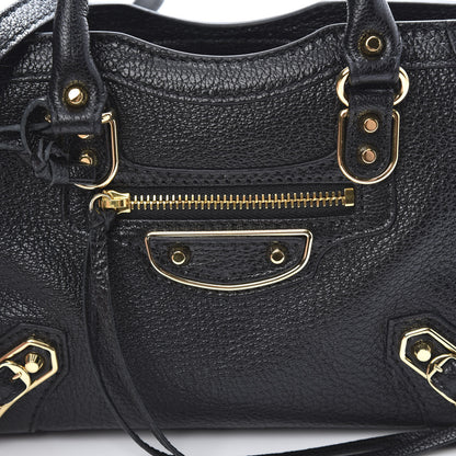 Balenciaga Chevre Gold Metallic Edge Hardware Nano City Black 8 of 10