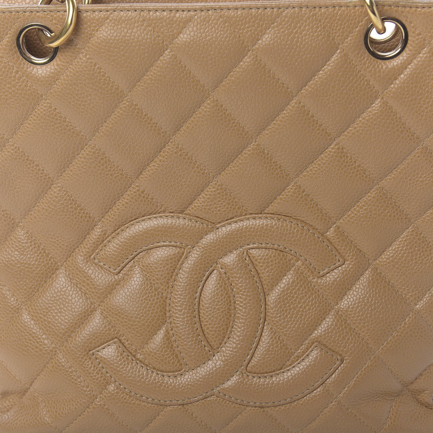 Chanel Caviar Quilted Petit Shopping Tote PST Dark Beige 9 of 9