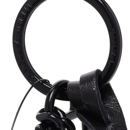 Saint Laurent Calfskin Monogram Key Ring Black 3 of 5