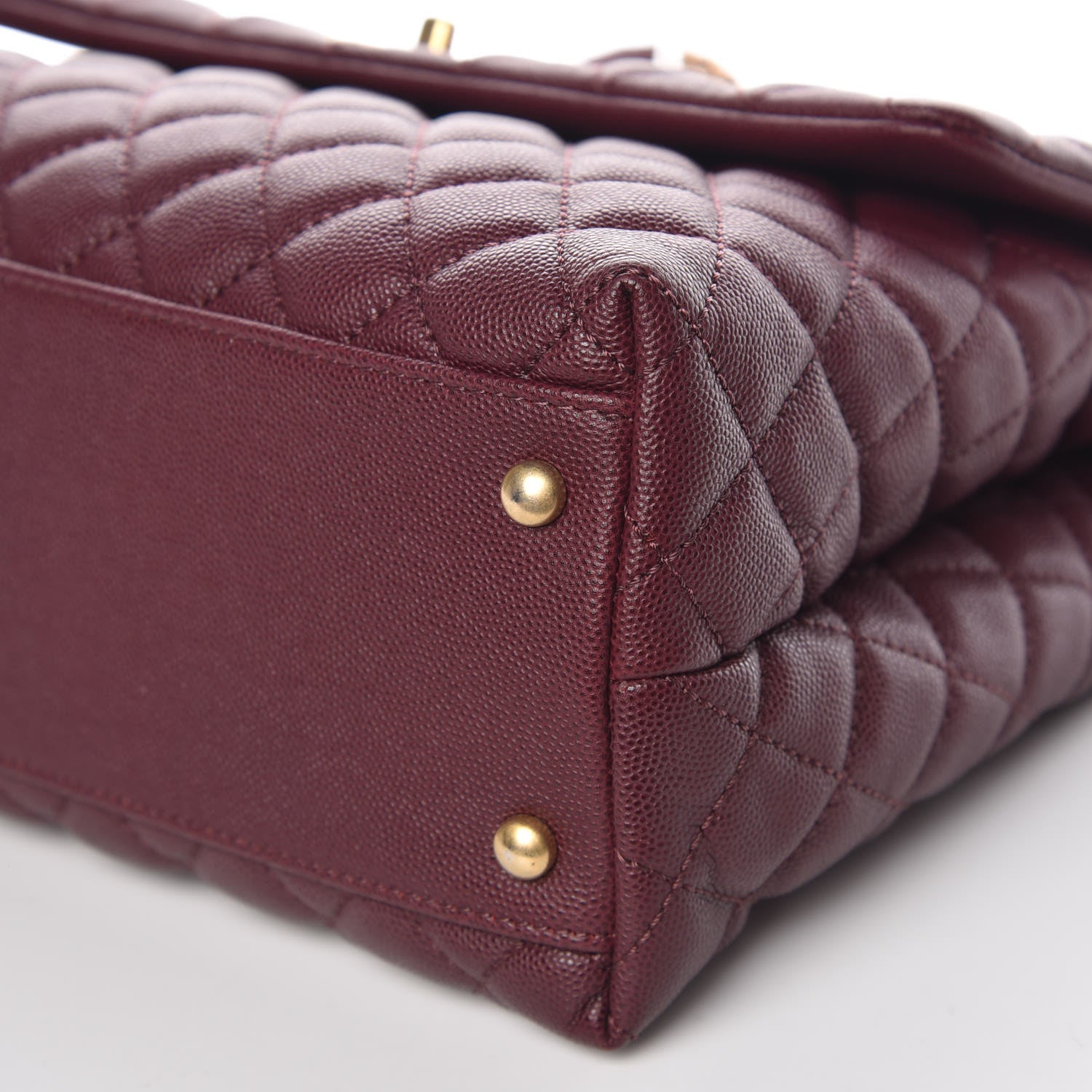 Chanel Caviar Lizard Quilted Medium Coco Handle Flap Burgundy 9 of 10