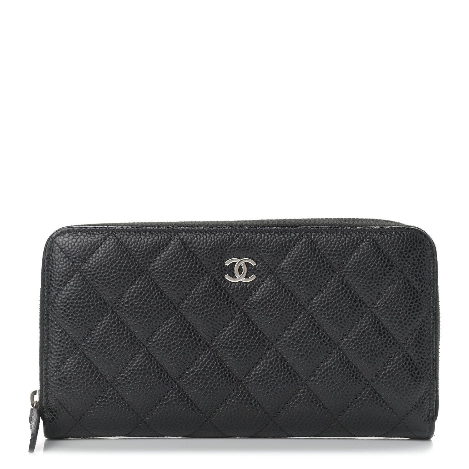 Chanel Caviar Quilted Large Gusset Zip Around Wallet Black 1 of 10