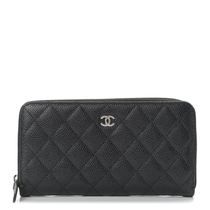 Chanel Caviar Quilted Large Gusset Zip Around Wallet Black 1 of 10