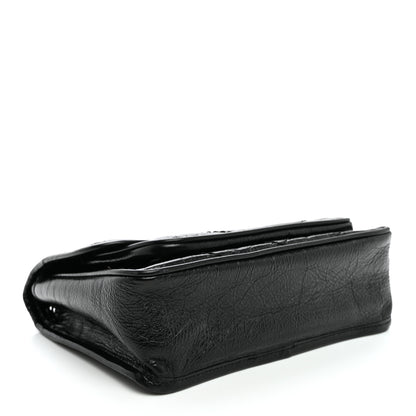 Saint Laurent Crinkled Calfskin Matelasse Monogram Baby Niki Chain Satchel Black 4 of 10