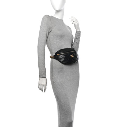 Chanel Lambskin Enamel Quilted Waist Bag Black 2 of 10