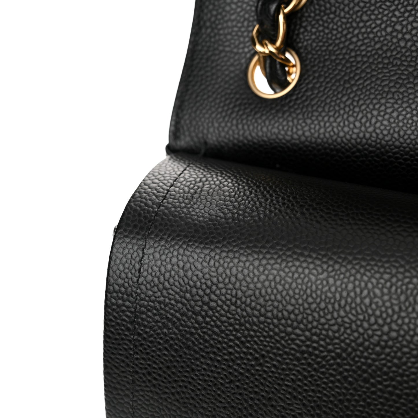 Caviar Quilted Jumbo Double Flap Black
