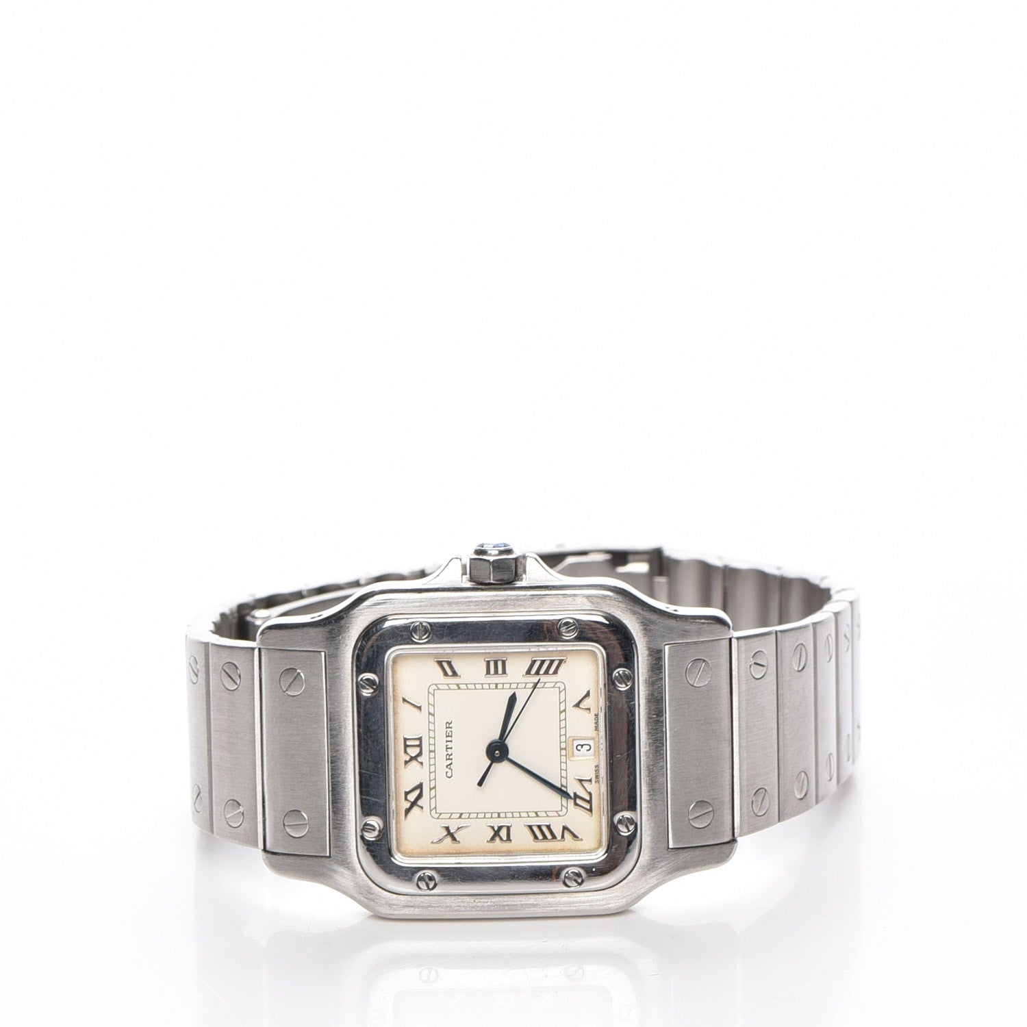 Cartier Stainless Steel 29mm Santos De Galbee Quartz Watch 3 of 8