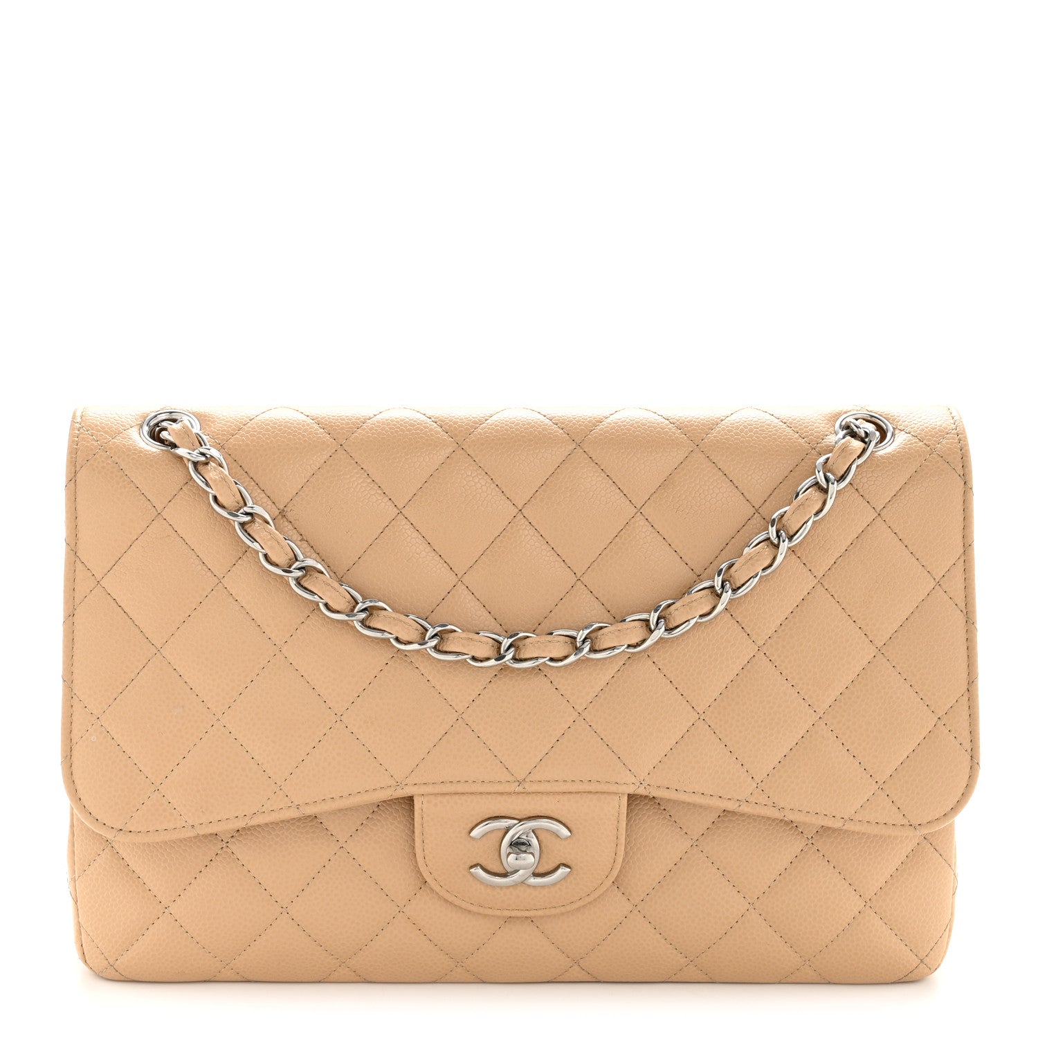 Chanel Caviar Quilted Jumbo Double Flap Beige Clair 1 of 14