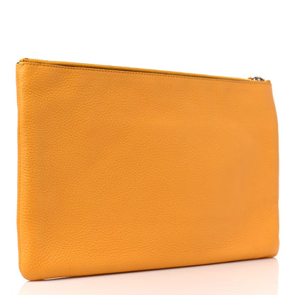 Gucci Pebbled Calfskin Large Bamboo Clutch Yellow 3 of 9