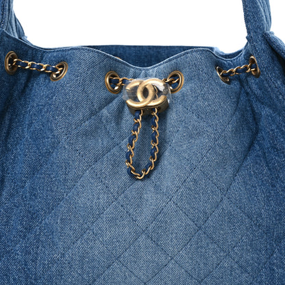 Chanel Washed Denim Quilted Small Chanel 25 Handbag Blue 7 of 11
