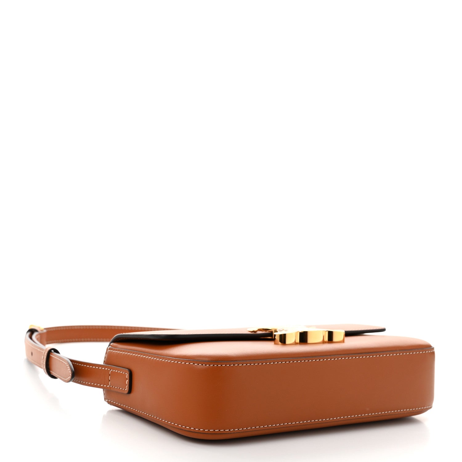 Celine Shiny Calfskin Triomphe Shoulder Bag Tan 4 of 10