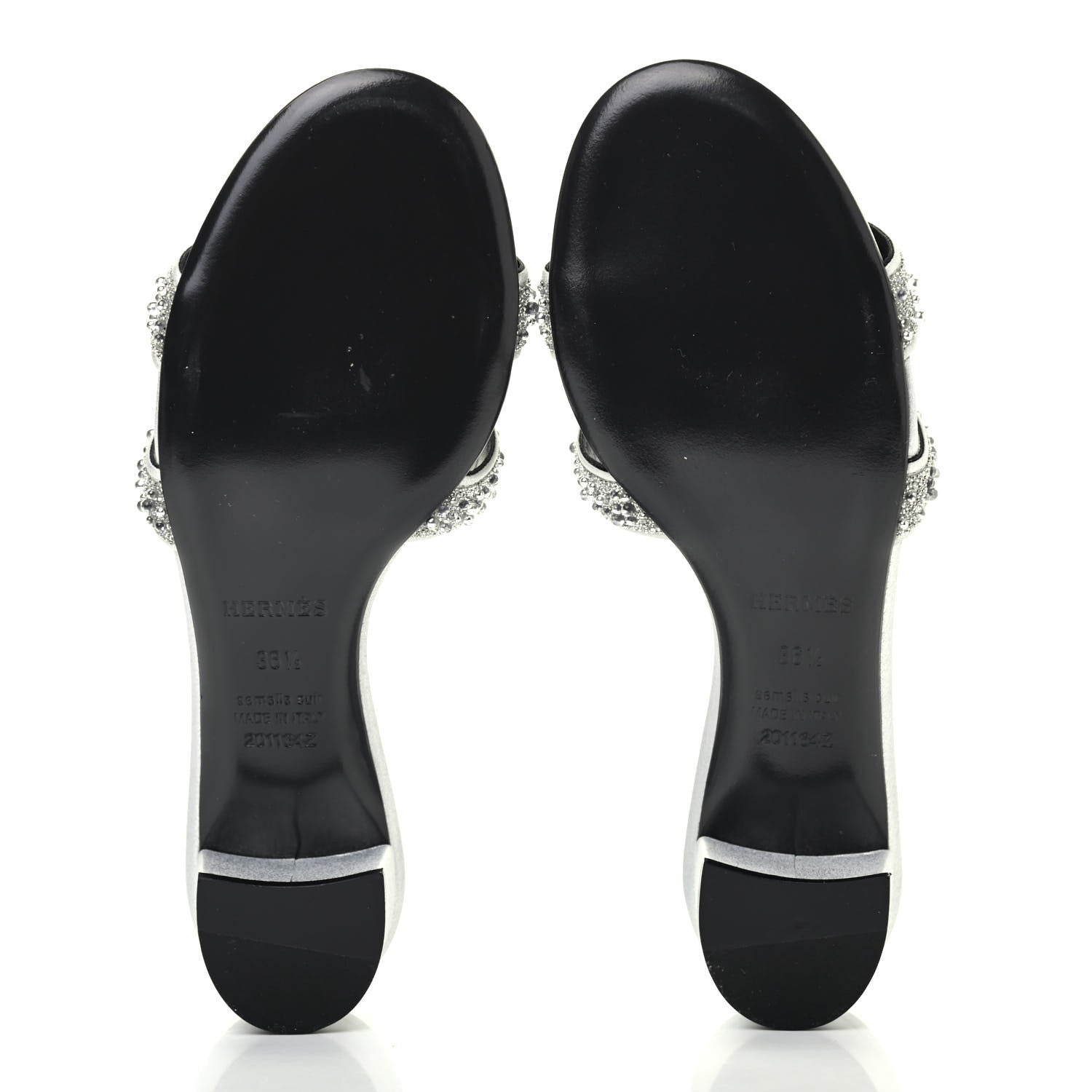 Hermes Suede Goatskin Crystal Oasis Sandals 36.5 Gris Argente 4 of 4