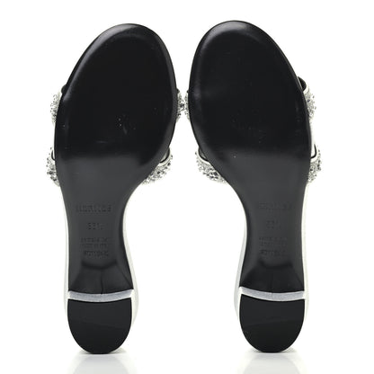 Hermes Suede Goatskin Crystal Oasis Sandals 36.5 Gris Argente 4 of 4
