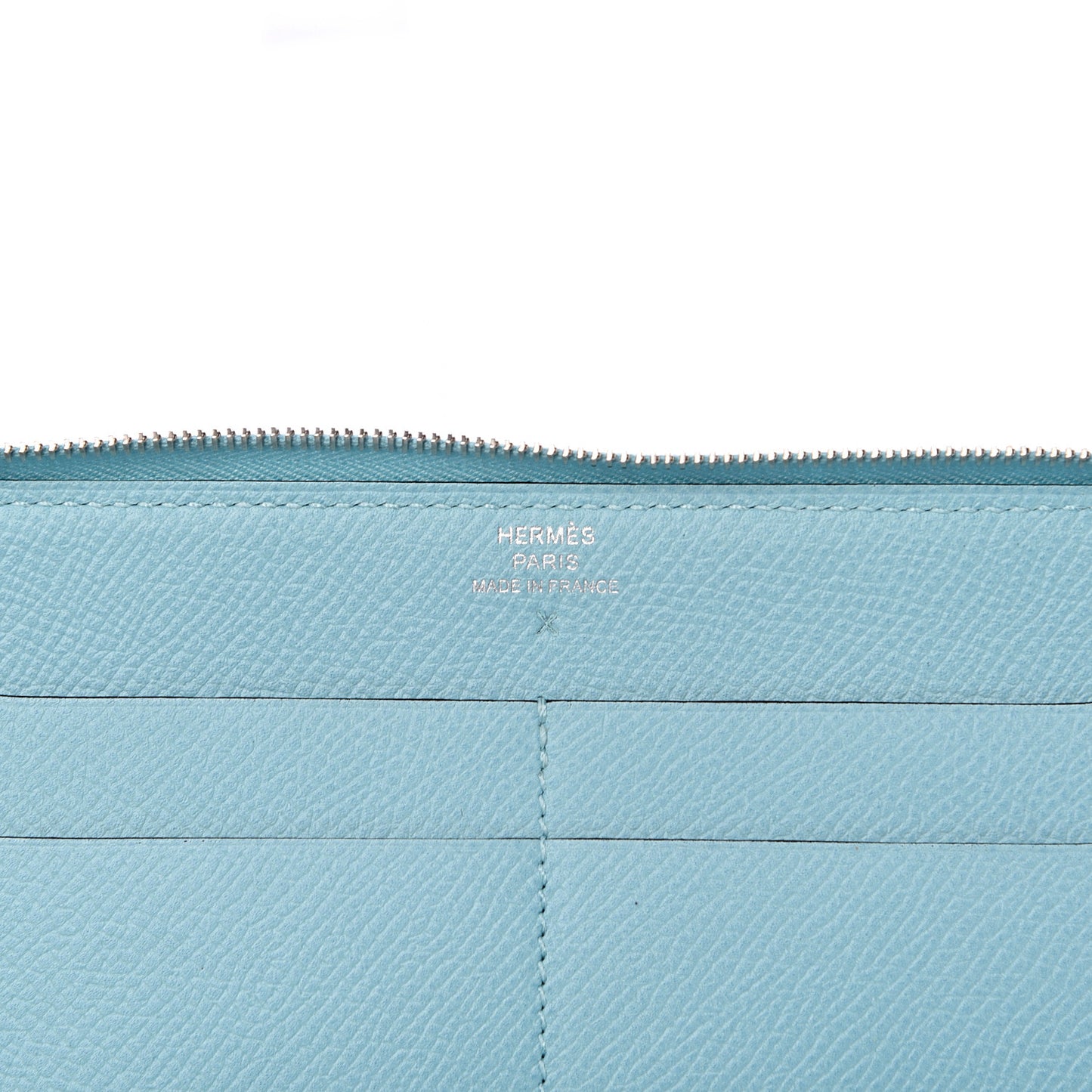 Epsom Printed Silk Flamingo Party Soie-Cool Wallet Mykonos Bleu Atoll