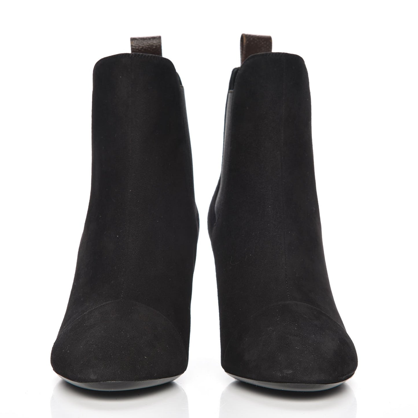 Suede Monogram Uniformes Cap Toe Chelsea 75mm Ankle Boots 37.5 Black