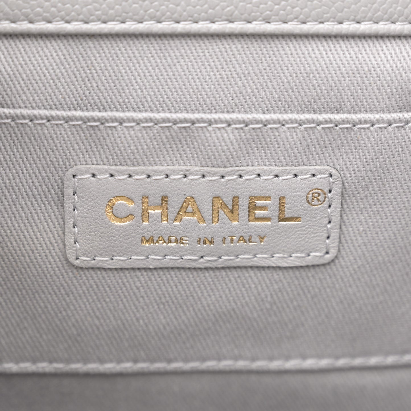 Caviar Quilted CC Pocket Bucket Bag  Grey