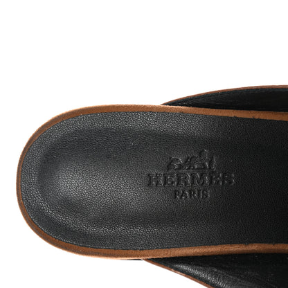 Hermes Suede Goatskin Groupie Mules 40 Brun Amourette 8 of 10