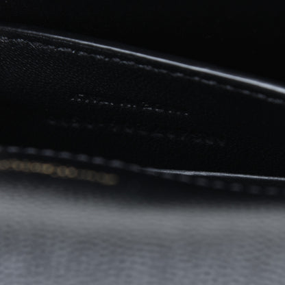Saint Laurent Grain De Poudre Matelasse Chevron Medium Monogram Satchel Black 9 of 15