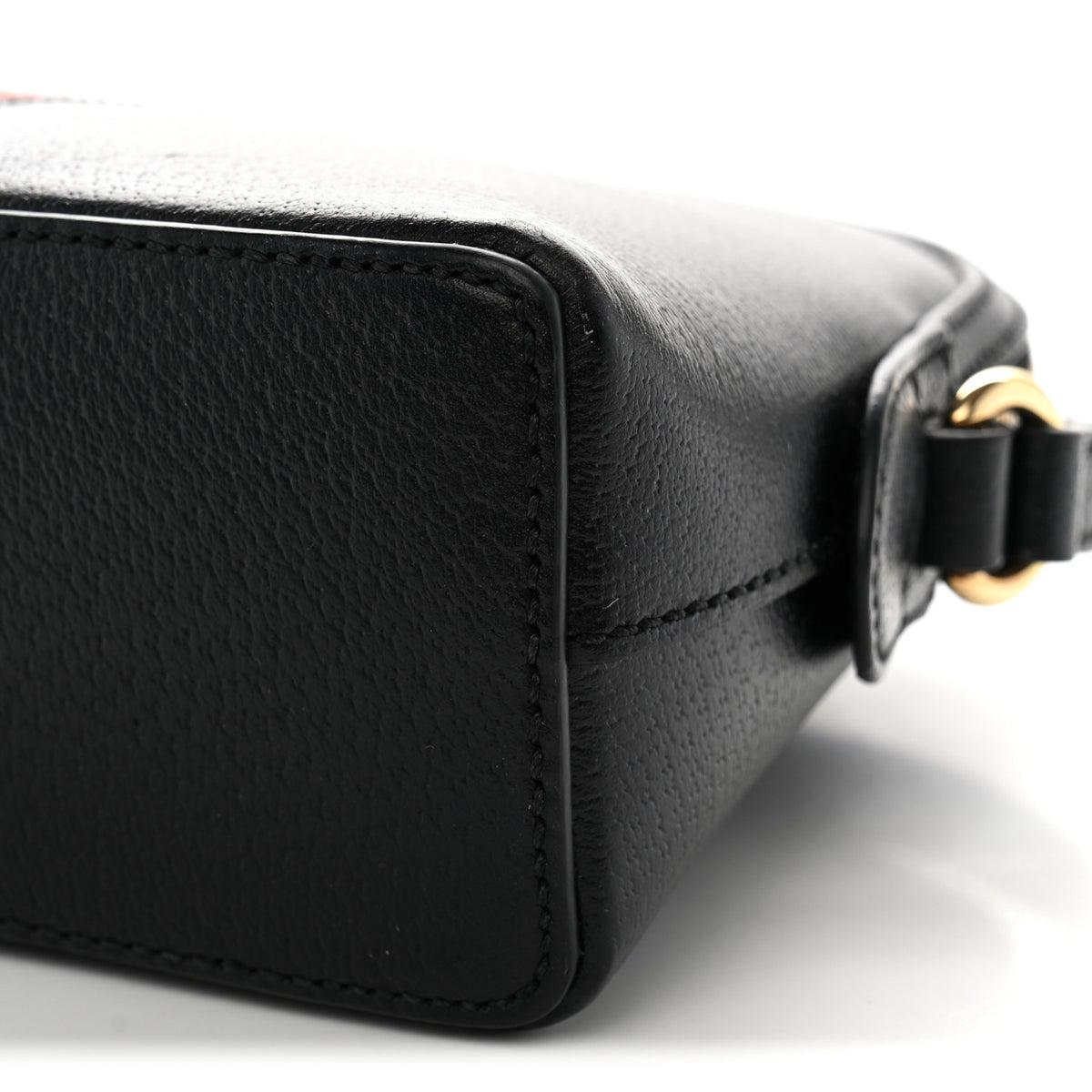 Gucci Calfskin GG Web Small Ophidia Dome Shoulder Bag Black 10 of 12