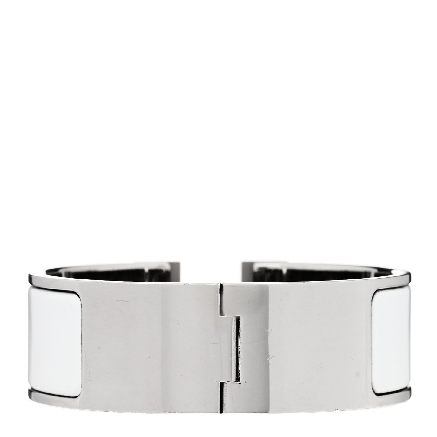 Enamel Wide Clic Clac H Bracelet PM White
