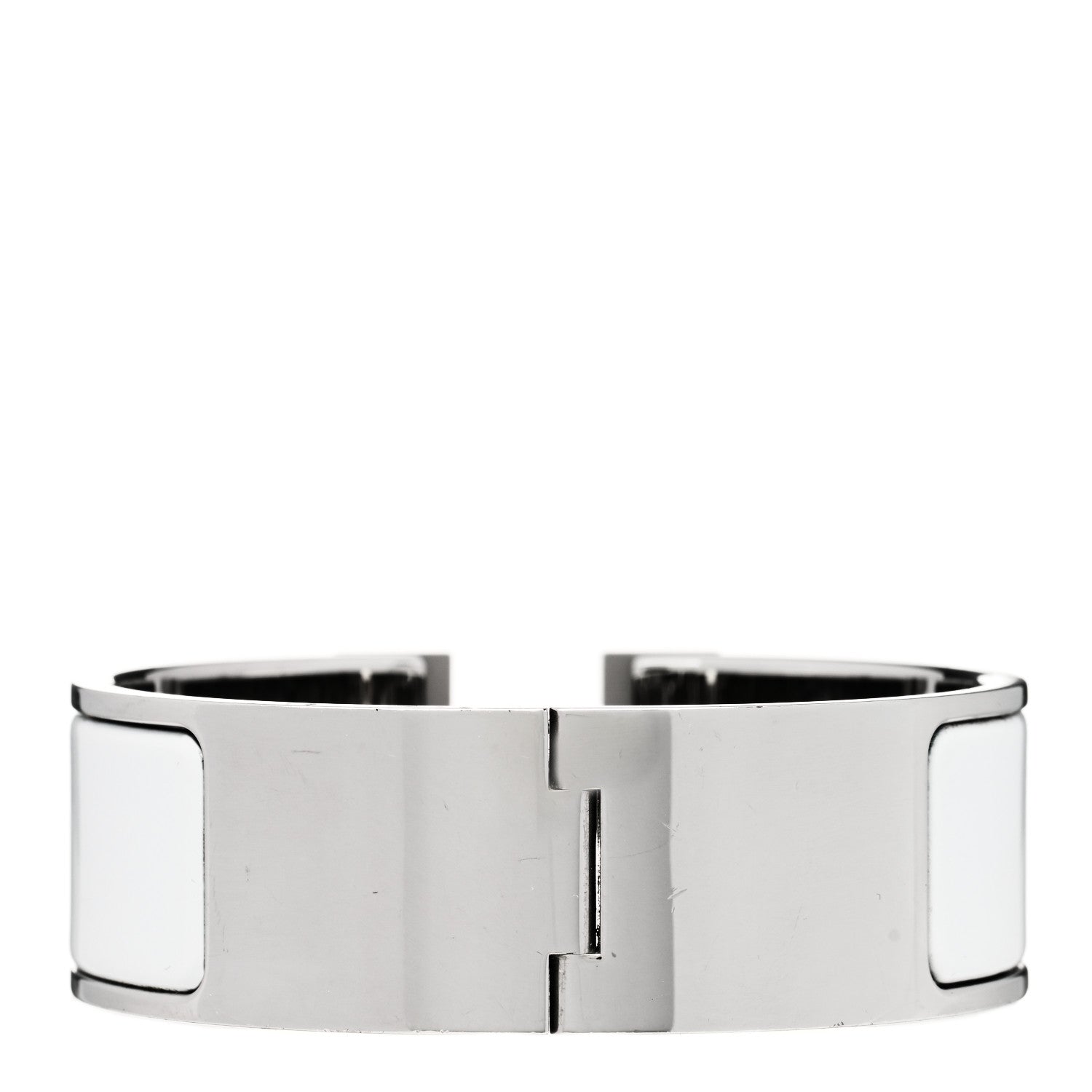 Hermes Enamel Wide Clic Clac H Bracelet PM White 2 of 5
