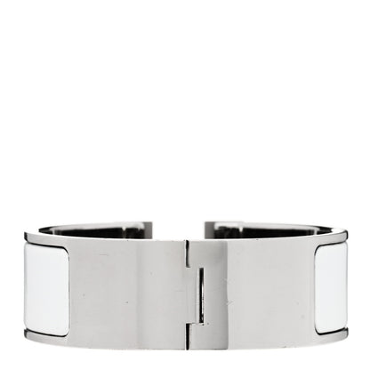 Hermes Enamel Wide Clic Clac H Bracelet PM White 2 of 5