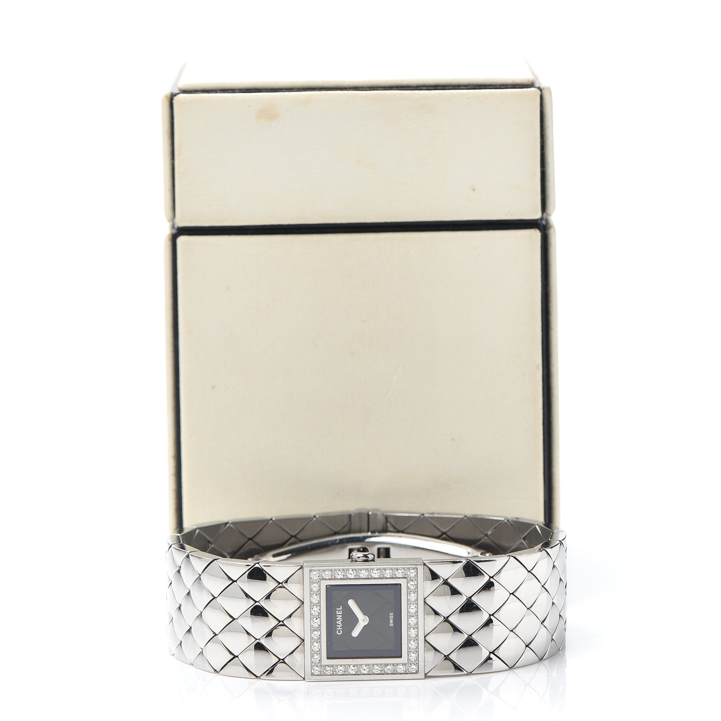 Stainless Steel Diamond 19mm Matelasse Quartz Watch