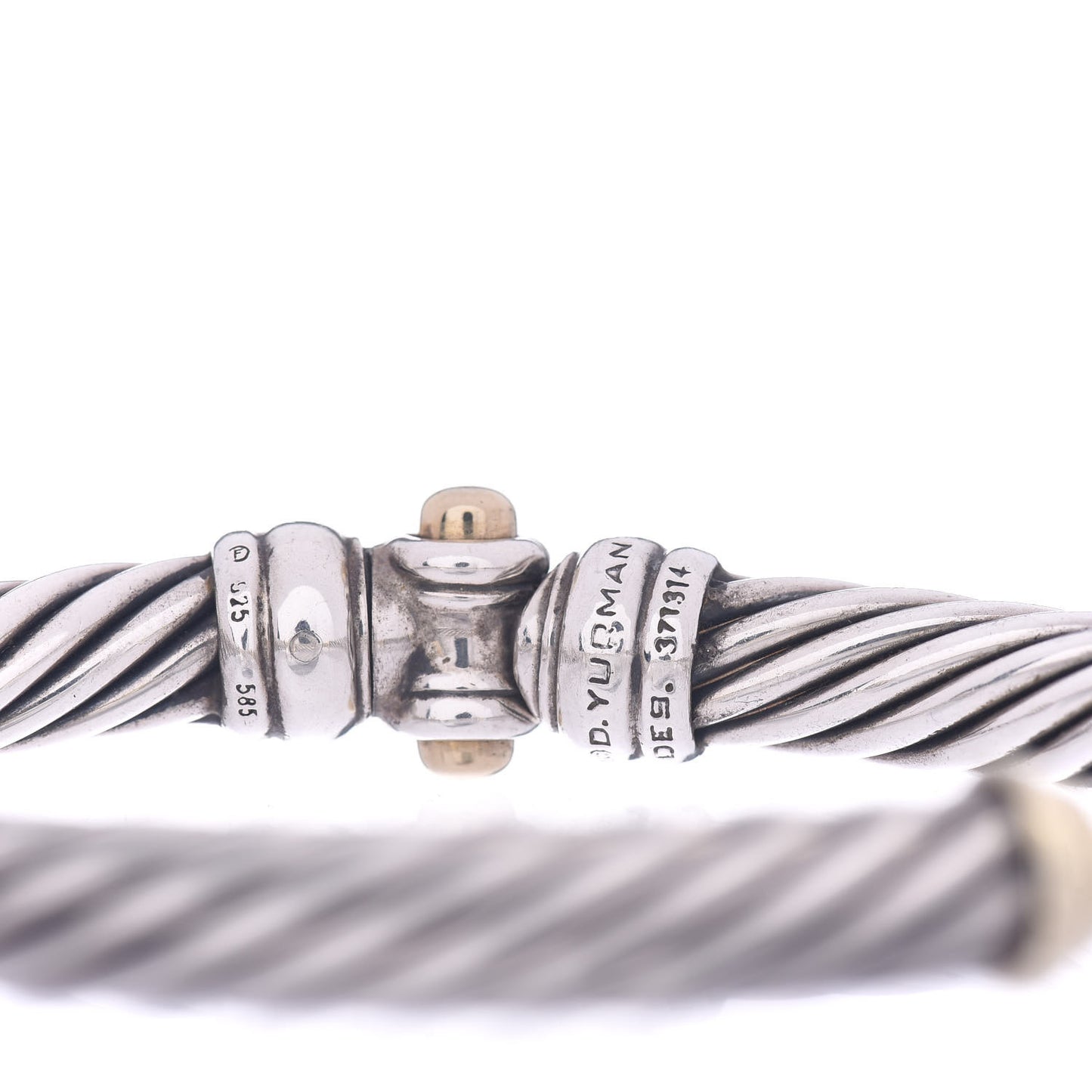 Sterling Silver 14K Yellow Gold 7mm Metro Cable Bracelet