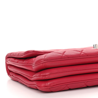 Chanel Lambskin Quilted Jumbo Chanel 3 Flap Dark Pink 11 of 12