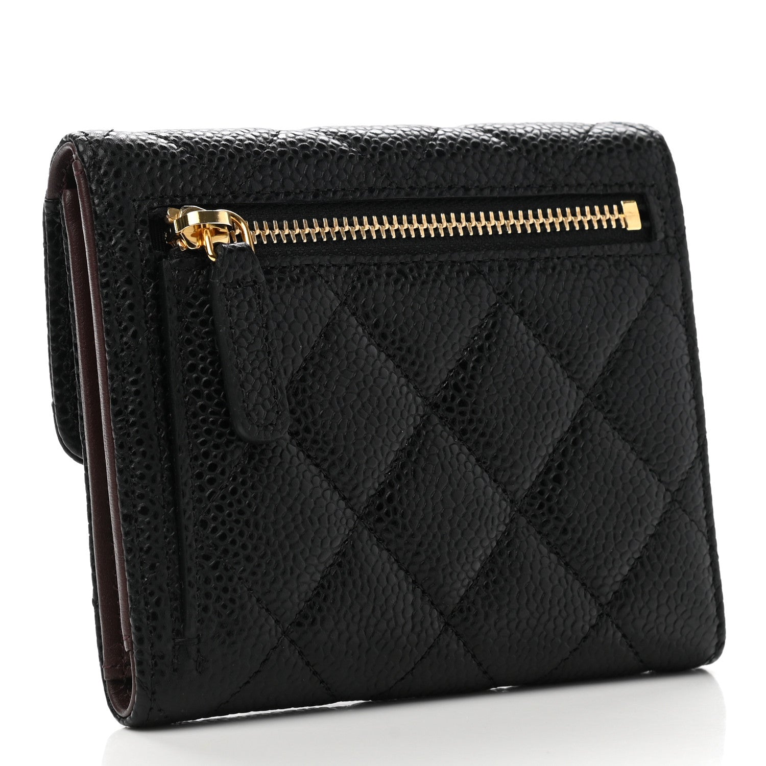 Chanel Caviar Quilted Compact Flap Wallet Black 3 of 9