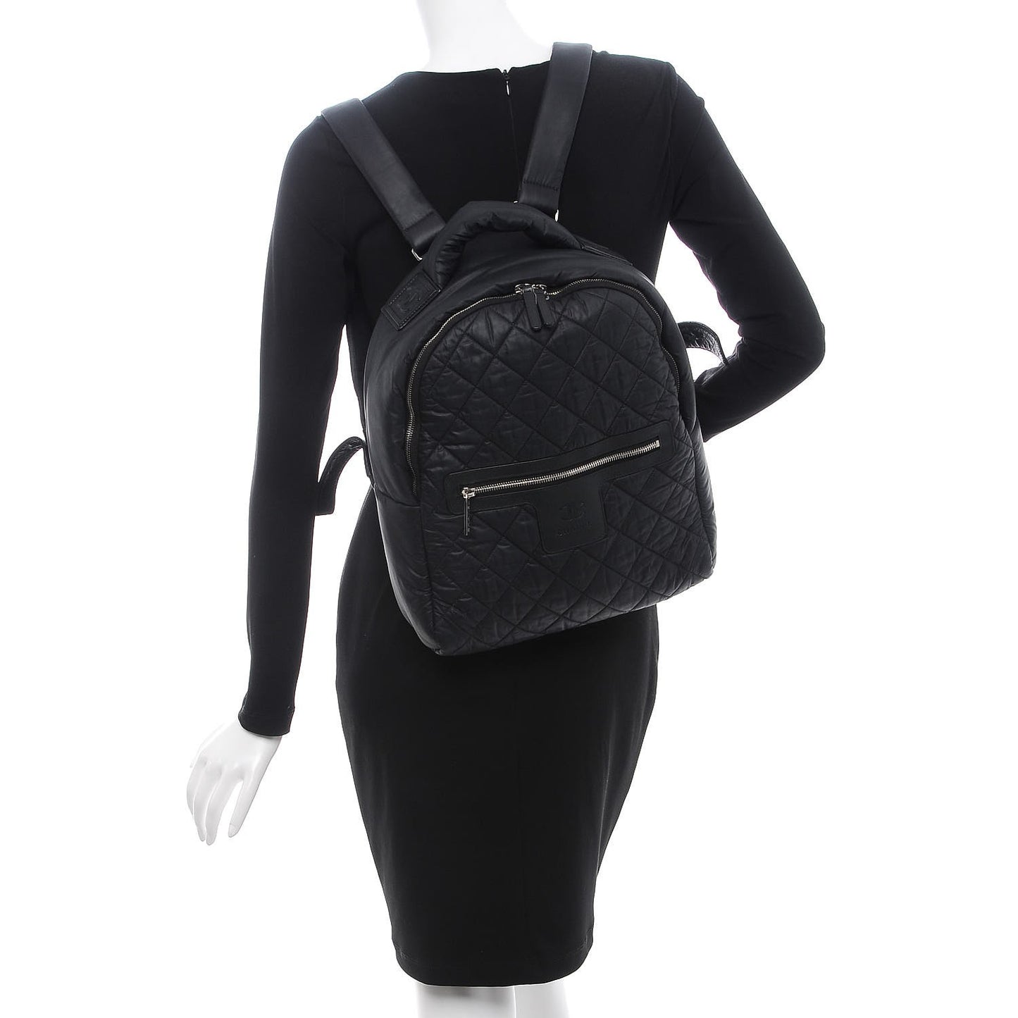Nylon Quilted Coco Cocoon Backpack Black