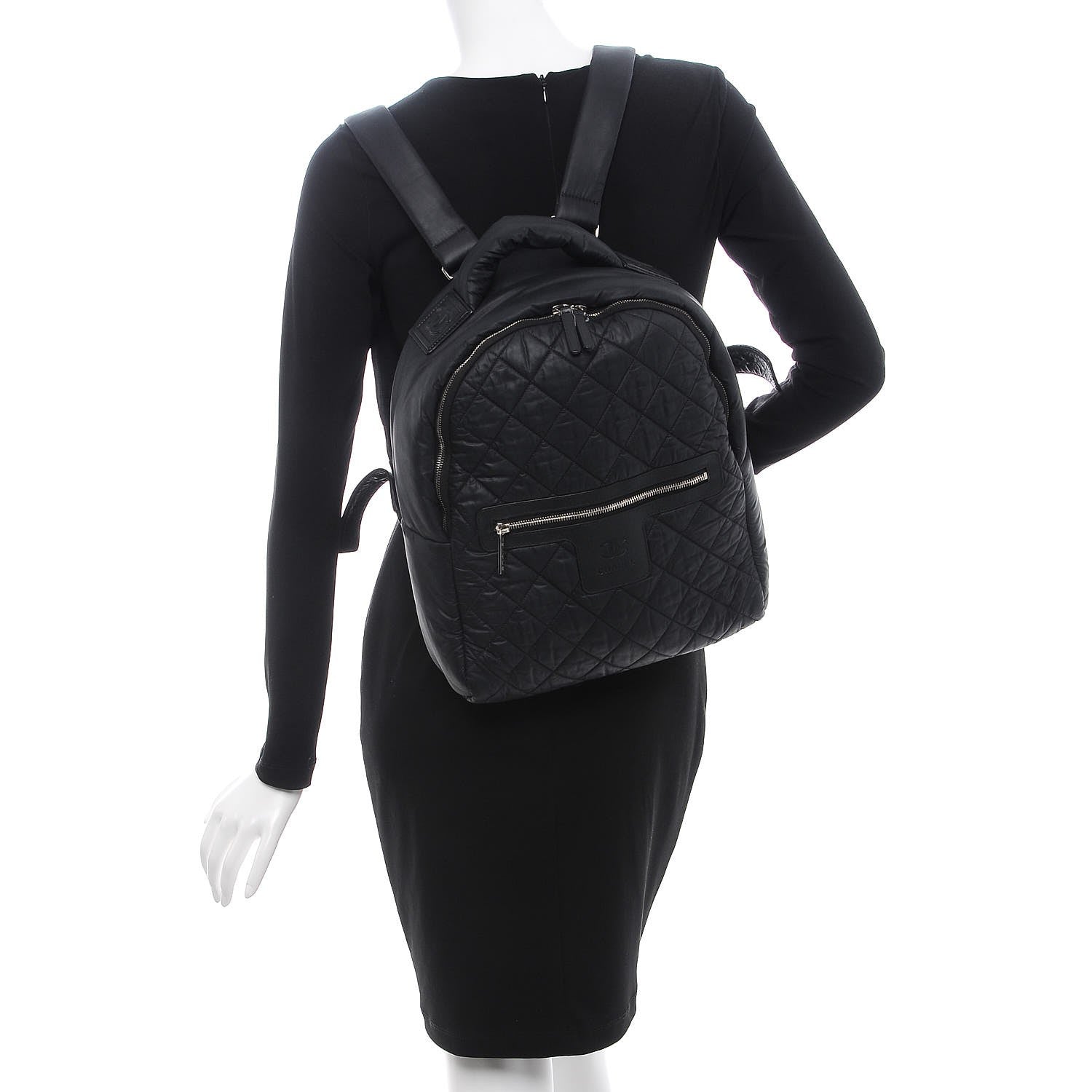 Chanel Nylon Quilted Coco Cocoon Backpack Black 2 of 9