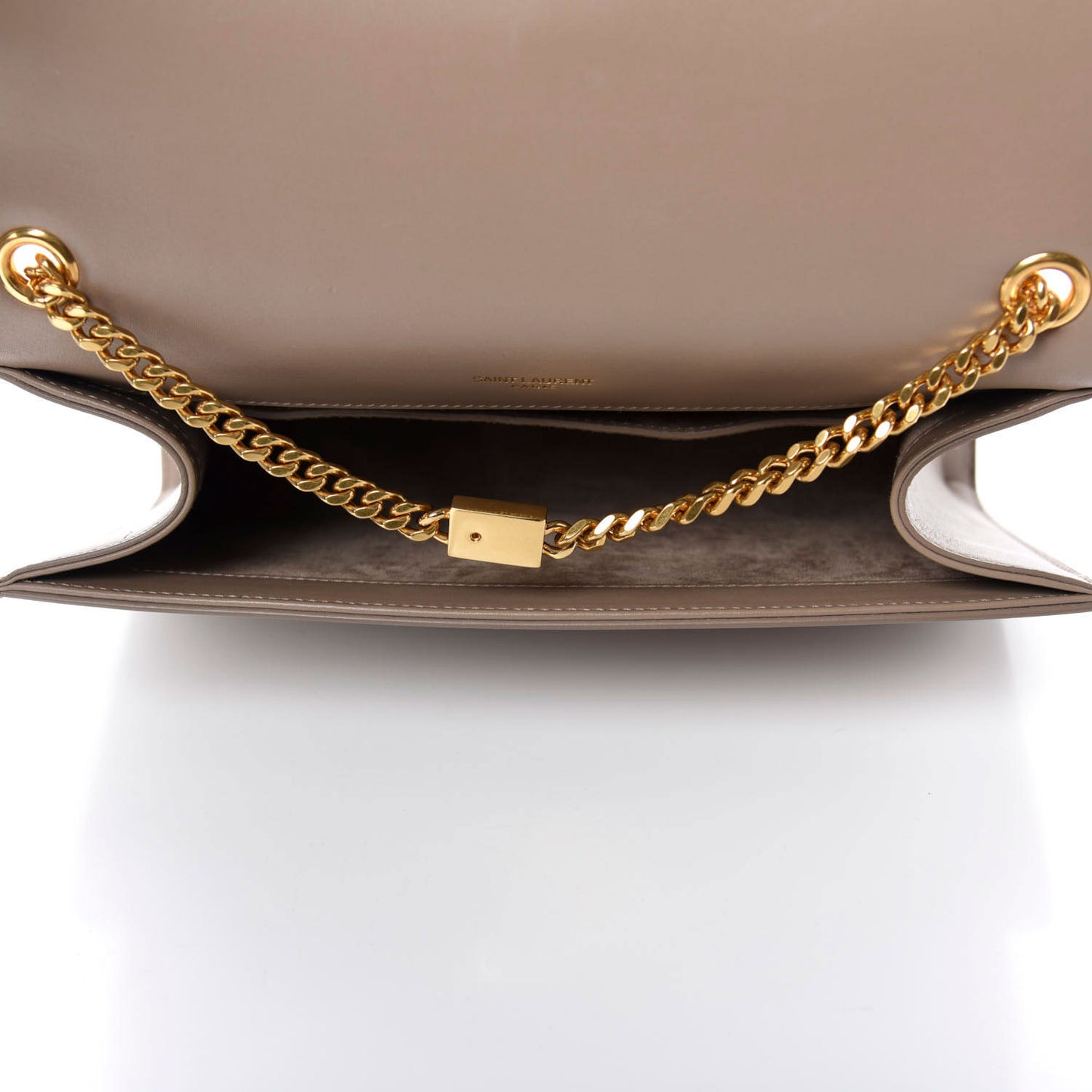 Smooth Calfskin Medium Classic Monogram Kate Tassel Satchel Dark Beige
