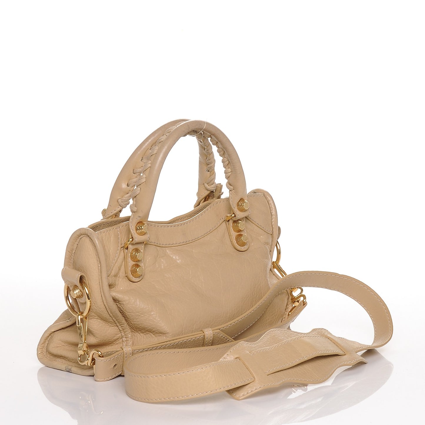 Agneau Giant 12 Gold Hardware Mini City Beige Oryx