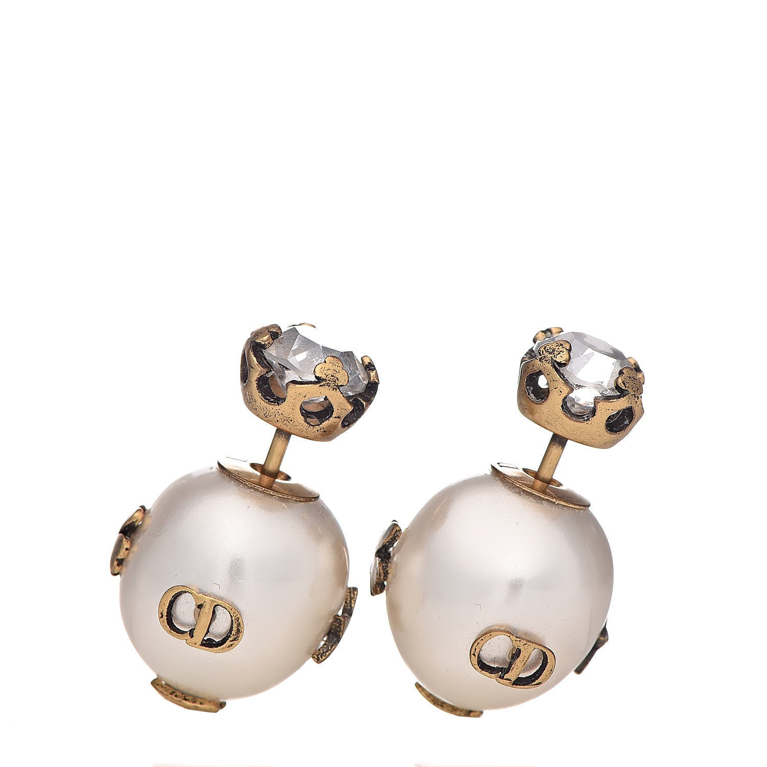 Christian Dior Pearl Mise En Dior Tribal Earrings Gold 1 of 3
