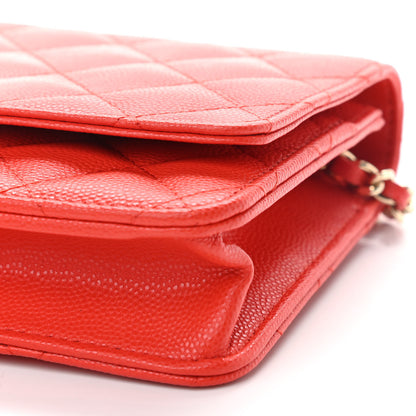 Chanel Caviar Quilted Wallet On Chain WOC Orange 9 of 9