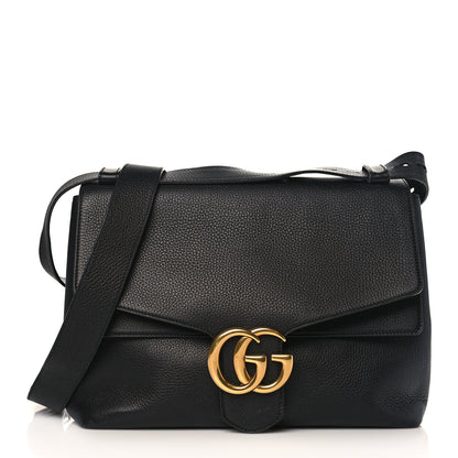 Gucci Calfskin Large GG Marmont Shoulder Bag Black 1 of 8