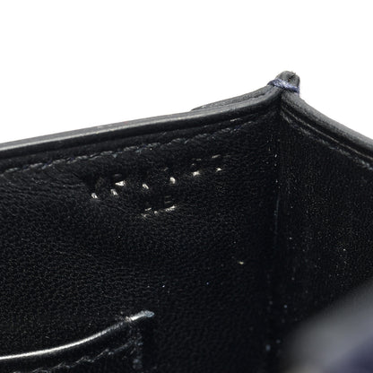 Hermes Epsom Shiny Alligator Mini Verrou Chaine Bag Bleu Encre Black 7 of 10