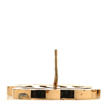 Chanel Metal Enamel CC Earrings Gold Black 5 of 5