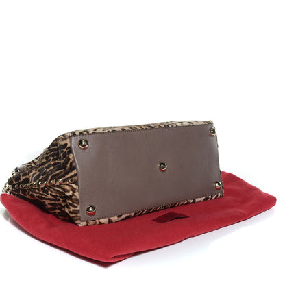 Valentino Garavani Calf Hair Cavallino Animal Rockstud Dome Satchel Leopard 4 of 9