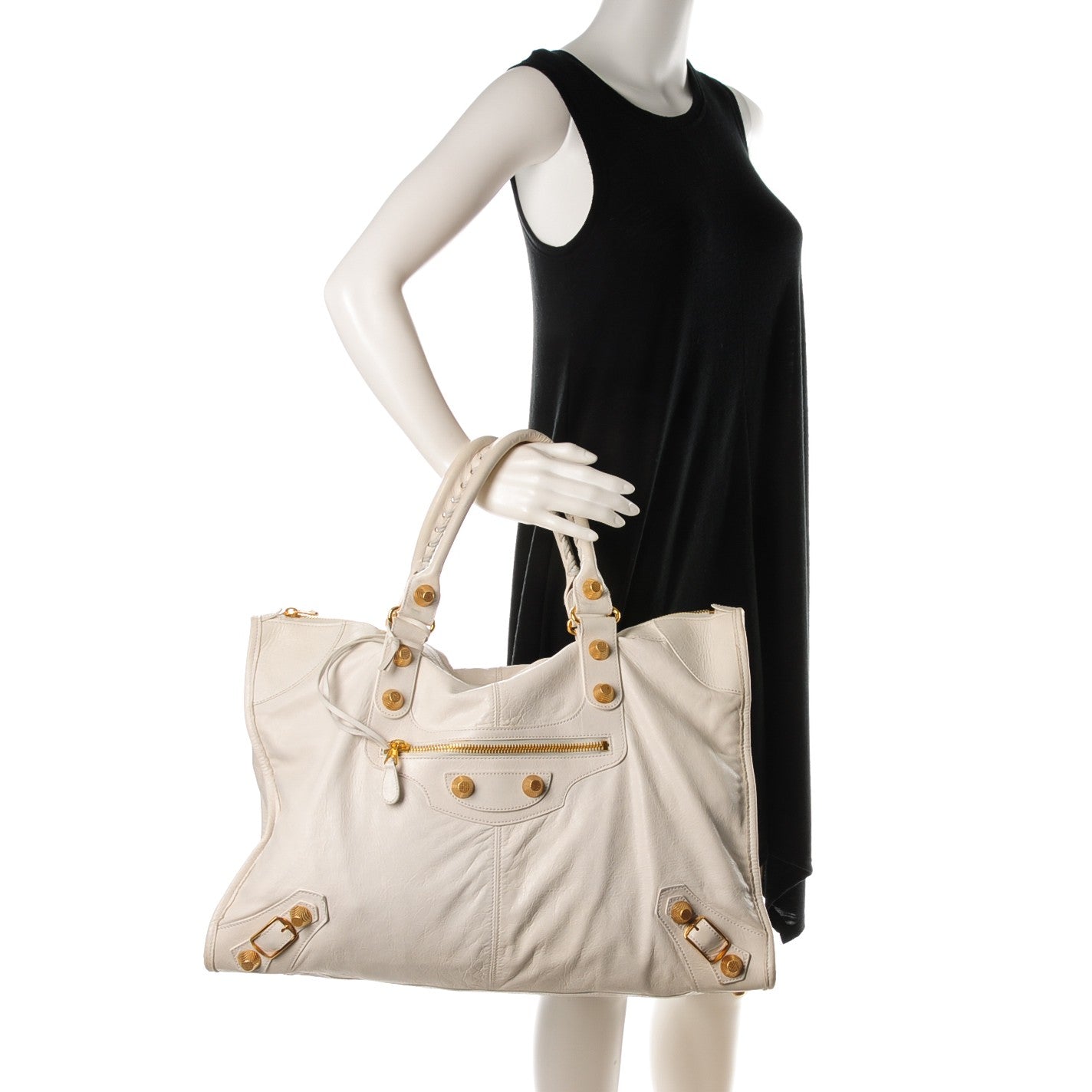 Balenciaga Agneau Giant 21 Gold Hardware Weekender White 2 of 8