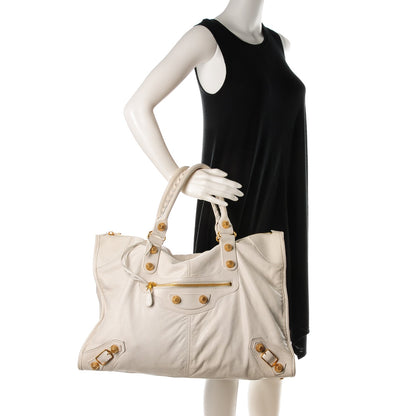 Balenciaga Agneau Giant 21 Gold Hardware Weekender White 2 of 8