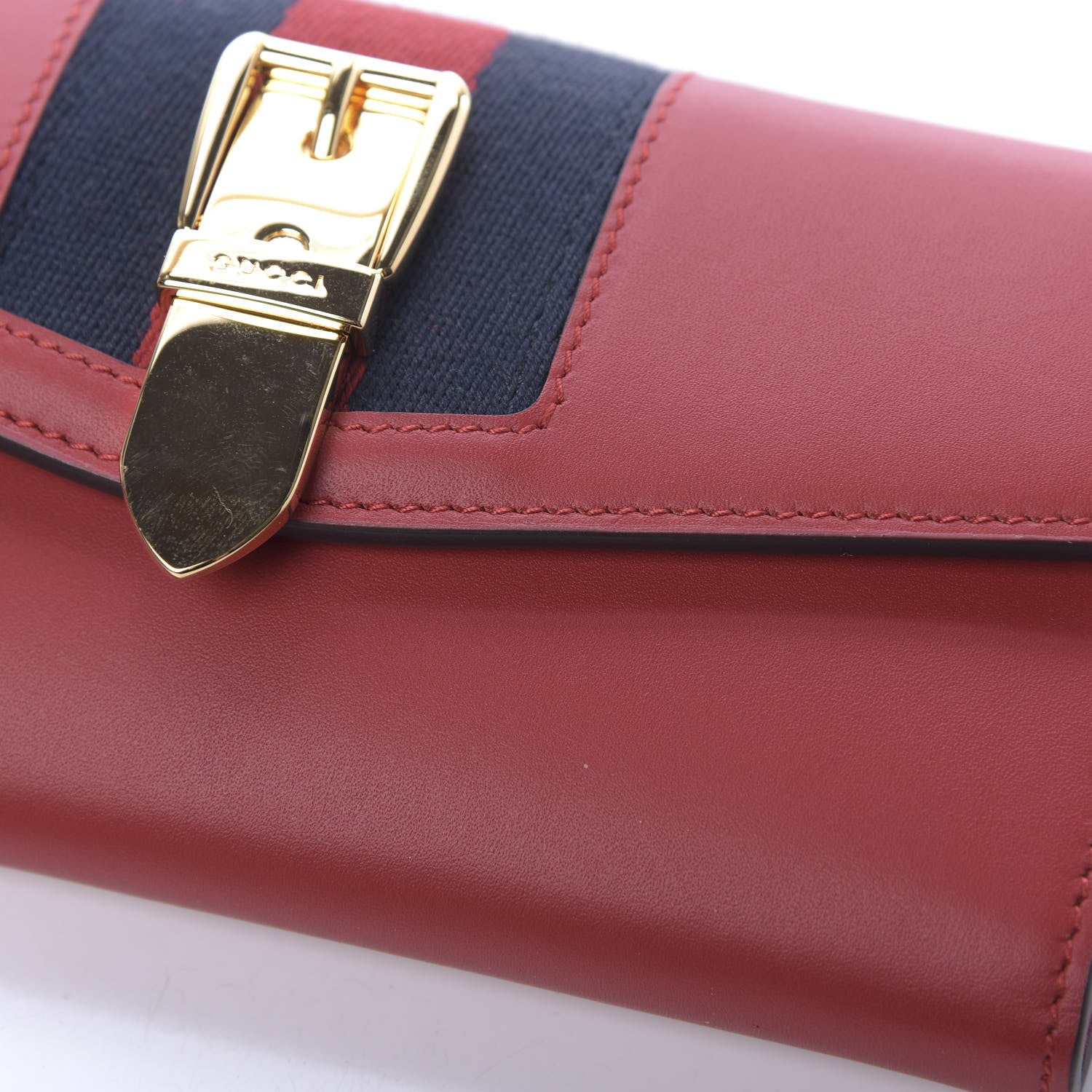 Gucci Calfskin Sylvie Continental Wallet Hibiscus Red 9 of 10