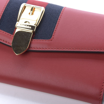 Gucci Calfskin Sylvie Continental Wallet Hibiscus Red 9 of 10