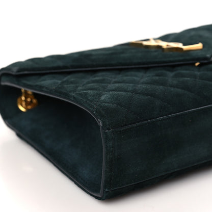 Saint Laurent Suede Mixed Matelasse Triquilt Medium Monogram Satchel 8 of 9